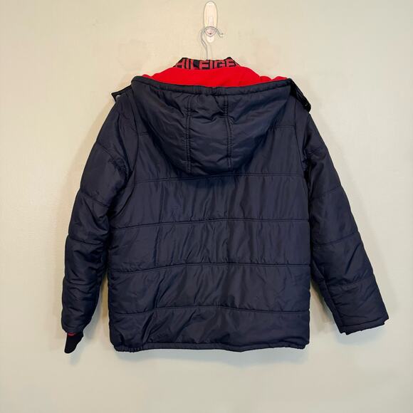 Tommy Hilfiger Jacket Youth Boys XL Blue Puffer Zip Hooded Fleece Lined Outdoor - Picture 2 of 10